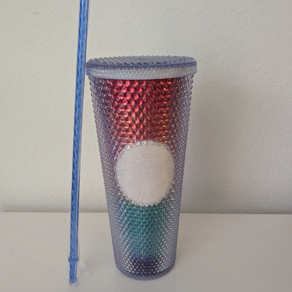 Starbucks Multicolor Studded Tumbler with Blue Straw